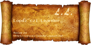 Lopóczi Leander névjegykártya